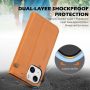 SHIELDON Case for iPhone 13 Mini 5G, Genuine Leather Wallet Folio Case Magnetic Closure RFID Blocking Card Slots Kickstand Full Protection Case Compatible with iPhone 13 Mini (5.4", 2021) - Brown - Image 4