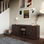 BELLEZE Modern 58 Inch Farmhouse TV Stand & Media Entertainment Center Console Table for TVs up to 65 Inch with Two Shelves and Storage Cabinets - Hilo (Espresso) - Image 4