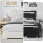 4 EVER WINNER Twin Size Bed Frame, Modern Bed Frame with Headboard, Boucle Fabric Upholstered Bed Frame, Soft Curved Headboard, Cream - Image 5