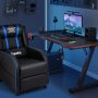 Blue PU Leather Massage Gaming Recliner Chair with Side Pockets - Image 2