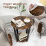 2-Tier Round End Table with Storage Shelf and Metal Frame - Image 6