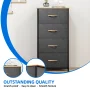 Dextrus 4-Drawer Fabric Dresser for Adults & Teens, Easy Pull Storage Unit for Bedroom, Dark Gray - Image 2