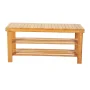 18 in. H x 35 in. W 8-Pair Wood Color Bamboo Stool Shoe Storage Bench - Image 1