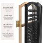 4 ft. Short Fiber Weave Folding Screen - Dark Beige - 4 Panels - Image 4
