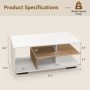 Rectangular Coffee Table with L-shaped Middle Shelf - Image 4