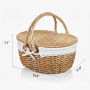 Wicker Picnic Basket with Lid and Handle 15" Sturdy Woven Body with Washable Lining for Easter,Mother's Day,Outdoor Camping,Not Dyed - Image 4