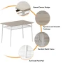 Ktaxon Modern Dining Table and Chair Set for 4, 5 Pieces Breakfast Diner Table Set with 4 Chairs and Storage Rack for Kitchen Dining Room, Oak White - Image 4