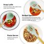 Kitchen Utensils Set-Cooking Utensils Set with Wooden Handle, Set of 13-Non-Stick Slicone Utensils, Green - Image 5