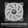 Thermaltake Riing Quad 120mm 16.8 Million RGB (Alexa/Razer Chroma) Software Enabled, 4 Light Rings 54 LED, 9 Blades Hydraulic Bearing, White Case/Rad Fan (NO Controller), Single Pack, CL-F100-PL12SW-C - Image 4