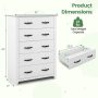 Tall Storage Dresser with 5 Pull-out Drawers for Bedroom Living Room - Image 4
