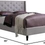 HomeLife furBed00007_Cloth_LightGrey_Full Platform Bed, Grey - Image 3