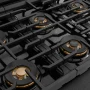 ZLINE - 36 in. Wide 6 Burner AutographParamount DuoPro Gas Rangetop in Black Satin Steel and Gold Accents (PSRTBSZ-36-G) - Black Satin Stainless Steel - Image 4