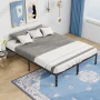 Simenmax Full Size Metal Platform Bed Frame with Headboard and Footboard, Heavy Duty Mattress Foundation with Steel Slats Support, Black - Pattern: koke - Image 5