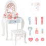 Kids 2-in-1 Princess Makeup Table and Chair Set with Removable Mirror - Image 3