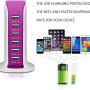 QinYing 6-Port USB Wall Charger Desktop Charging Station Quick Charge 2.1,Compatible with Compatible with Phones,Tablets,Smartphones and More(Rose red) - Image 4