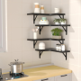 Corner Floating Shelves Wall Mounted Set of 4 Rustic Wood Storage Display Home - Image 2