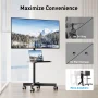 PERLESMITH 23"- 60" Mobile TV Stands with Mount on Wheels, Holds up to 88 lbs, PSTVMC10 - Image 6