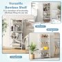 47.5 Inch 4-Tier Multifunctional Bamboo Bookcase Storage Stand - Image 5