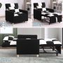 Aukfa Convertible Sleeper Chair Bed, Patchwork Pull Out Sofa Chair with Adjustable Backrest, Teddy - Black/White - Image 6