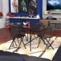 COSCO 5-Piece Folding Set with Card Table and 4 Vinyl Padded Chairs, Black - Image 4