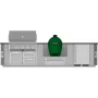 Hestan - GE Series 12' Outdoor Living Suite with Egg-Shaped Smoker/Grill (Custom Countertop) - Silver - Image 1