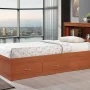 Hodedah Twin-Size Captain Bed with 3-Drawers and Headboard in Cherry - Image 4