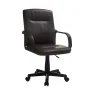 Mainstays Tufted Leather Mid-Back Office Chair, Black, Adjustable Height - Image 3