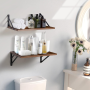 2 Pc Deep Floating Shelves ; 12 Inch Deep Wall Mounted Hanging Shelves for Livin - Image 2