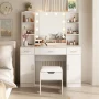 VEANERWOOD Large Makeup Vanity Set with Light Modern Makeup Vanity Table with Storage and Adjustable Lighting Colors for Bedroom 45.2in, White - Image 2
