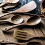 4/7/9PCS Wooden Spoons For Cooking Wooden Utensils For Cooking With Utensils Holder Teak Wooden Kitchen Utensils Set - Image 5