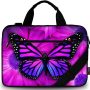 icolor 14.5 15 15.6 Inches Canvas Laptop Shoulder Bag Case,Messenger Bag Sleeve Pouch,Travel Briefcase,Computer Ultrabook Notebook Protective Carrying Bag with Adjustable Strap, Purple Butterfly - Image 1