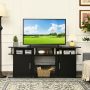 63 Inch TV Entertainment Console Center with 2 Cabinets - Black - Image 5