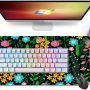 Large Mouse Pad Extended Gaming Mouse Pads Computer Keyboard Mouse Mat Desk Pad for Work,Pretty Blue Pink Garden Flowers - Image 6