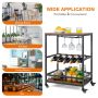 Kitchen Bar Cart Serving Trolley on Wheels with Wine Rack Glass Holder - Image 4