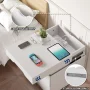 Homall LED Lighted Nightstand with 2 Drawers & Power Outlet, End Table with Remote for Bedroom Living Room, White - Image 4