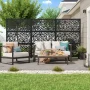 2 ft. x 4 ft. Black Freesia Polypropylene Decorative Screen Panel - Image 6