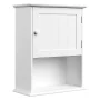 Lavish Home Wall-Mounted Storage Cabinet with Open Shelf, White - Image 5