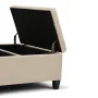 Simpli Home Harrison 36" Transitional Square Coffee Table Ottoman in Satin Cream - Image 6