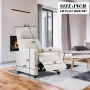 BestMassage Modern Recliner Chair for Living Room Reading Chair Easy Lounge with Fabric Padded Seat Backrest,Beige - Image 4