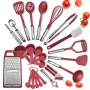 JoyTable Stainless Steel Cooking Utensil Set, Non-Stick Cookware Set, 24pc Heat Resistant Nylon Kitchen Accessories, Black - Image 6