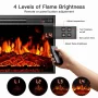 CHITOOMA 1400W Electric Fireplace TV Stand TV Console with 23″ Fireplace for up to 75 inch TVs with Adjustable Shelves,Grey - Image 2