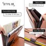 STYLIO Zippered Brown Padfolio Portfolio Binder, Interview Resume Document Organizer. Binder Organizer for iPad/Tablet (up to 11"), Phone & Business Cards. Faux Leather Data Case with Letter Notepad - Image 4