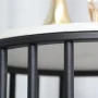 2 Tier Sintered Stone End Table Round White Sofa Side TableSmall Coffee Table with Black Frame - Modern Bedside Nightstand - Image 5