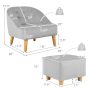 Soft Velvet Upholstered Kids Sofa Chair with Ottoman - Image 3