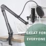 Upgraded USB Microphone for Computer, Mic for Gaming, Podcast, Live Streaming, YouTube on PC, Mic Studio Bundle with Adjustment Arm Stand, Fits for Windows & Mac PC, Plug & Play Design, Gold - Image 2