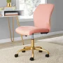 Mainstays Plush Velvet Office Chair, Lilac Bloom - Image 1
