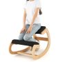 Wooden Rocking Chair with Comfortable Padded Seat Cushion and Knee Support - Black - Image 2