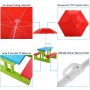 Costway 4 Seat Kids Picnic Table with Umbrella Garden Children Bench Outdoor PP - Image 6