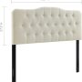 Modway Annabel Tufted Button Linen Fabric Upholstered King Headboard in Ivory - Image 2