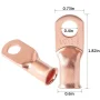 20PCS 1/0 AWG Gauge Copper Lugs W/ BLACK & RED Heat Shrink Ring Terminals Wire - Image 4